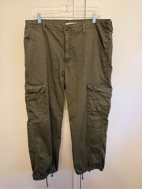 Levi's Olive Green Women's Cargo Pants with Drawstring Hems